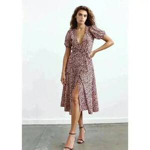 Most Of All Graham Wrap Midi Dress Safari Size Small